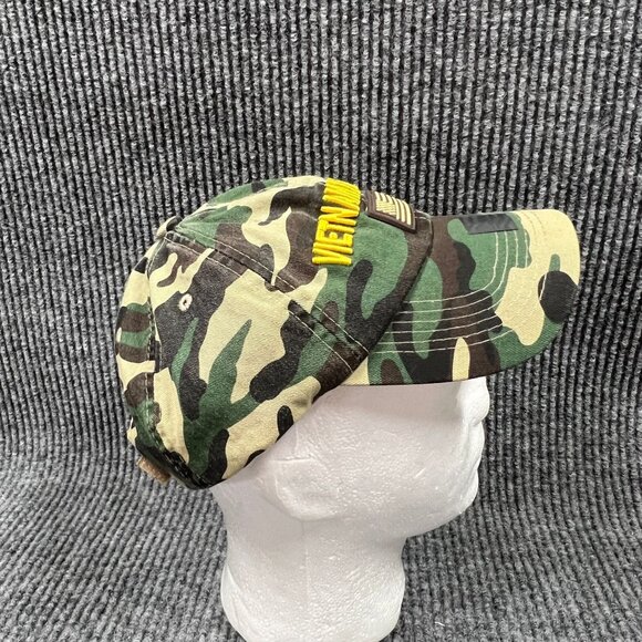 Vietnam Veteran Camo Hat USA Flag Patch Embroidered Adjustable Strap Black Hawk - Picture 10 of 16